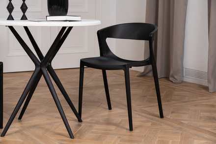 Набор мебели Stepp ЕВОК (2стула ЕВОК черный+стол ТЕОРИ бел черн ножки)