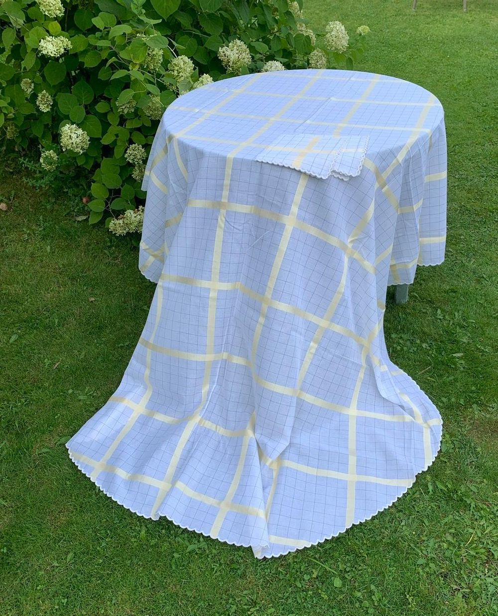 Скатерть 180x270 и 12 салфеток Palombella Rio бело-золотые