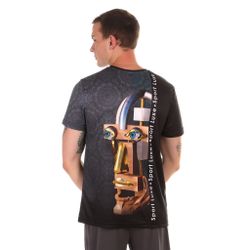 Мужская футболка темно-серая с принтом Sesmik by Vlad Sedov VS001/VS0034