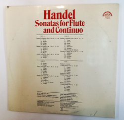 Винтажная виниловая пластинка LP Georg Friedrich Handel, Jiri Valek, Josef Hala, Frantisek Slama Handel Sonatas For Flute And Continuo 2LP (Чехословакия 1975)