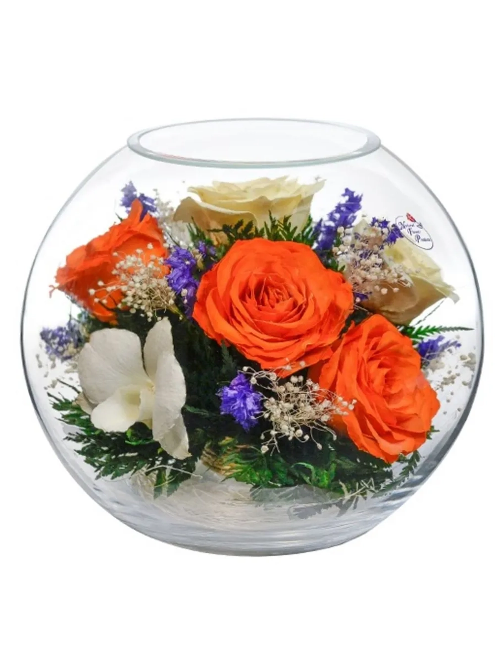 натуральные цветы в стекле, вакуум 02.17