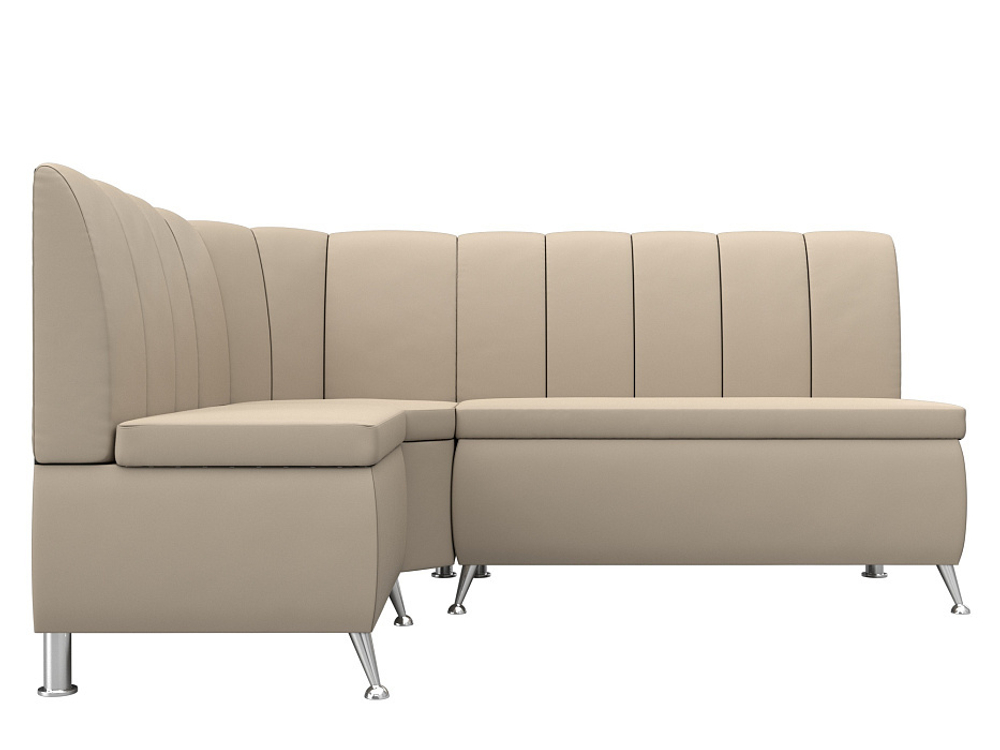 Диван кухонный угловой Кантри левый угол, Бежевый, Экокожа, 29451L