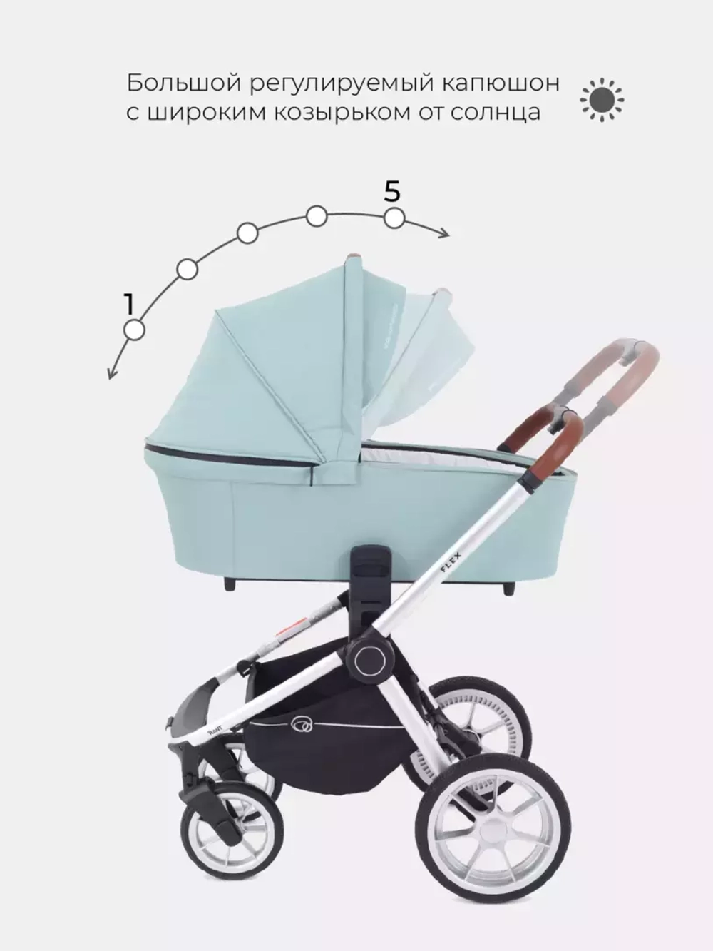 Коляска детская "FLEX" (2в1) RA070 Ocean Green