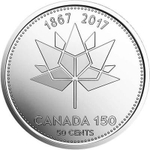 50 центов 150 лет Конфедерации, 2017 год. UNC