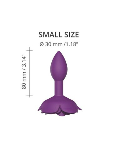 Фиолетовая анальная пробка с ограничителем-розой Open Rose Size S Butt Plug (Цвет: фиолетовый)