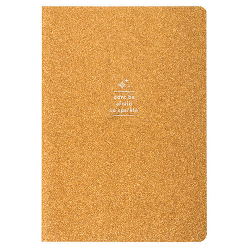 Тетрадь 48 л. в точку обложка кожзам с блестками, сшивка, A5 (147х210мм), ЗОЛОТОЙ, BRAUBERG SPARKLE, 403854
