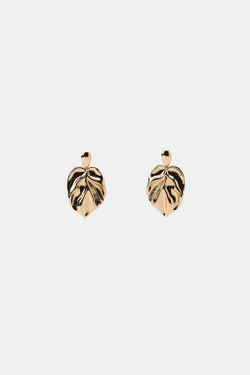 ZARA КРУПНЫЕ МЕТАЛЛИЧЕСКИЕ СЕРЬГИ-ЛИСТЬЯ, ЗОЛОТИСТЫЙ