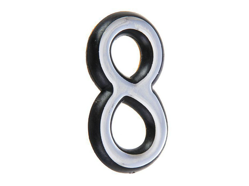 Цифра дверная "8" пластик хром Аллюр (20шт/уп)