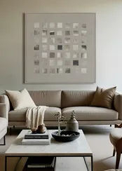 Постер Daily 100х100 см, бежевый, серый