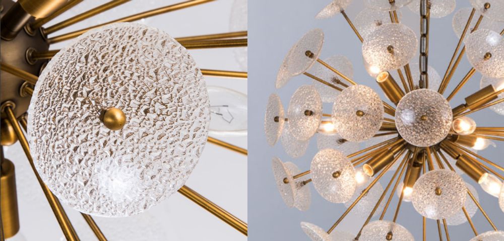 Подвесная Люстра Sputnik Textured Glass White Chandelier By Imperiumloft