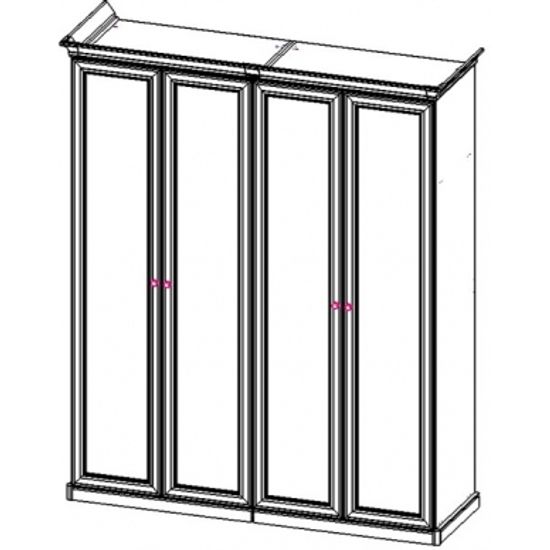 Шкаф  ПАТРИСИЯ  4-х ств. (2+2) корень крем глянец с зеркалами