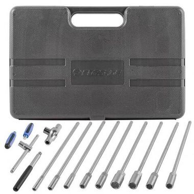 Набор ключей торцевых удлиненных с Т-образной трещоткой и воротком 15 пр.(L-290мм, 8-14,17,19мм) Forsage F-2151