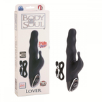 Чёрный заряжаемый вибратор Body & Soul Rechargeable Lover - 19,5 см.