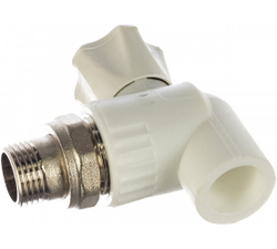 Вентиль для радиатора угловой VALFEX PP-R 25 х3/4" белый 1шт 1014725034