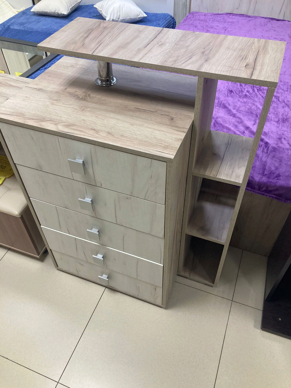 Комод Ольга-17 дуб крафт серый/дуб крафт белый