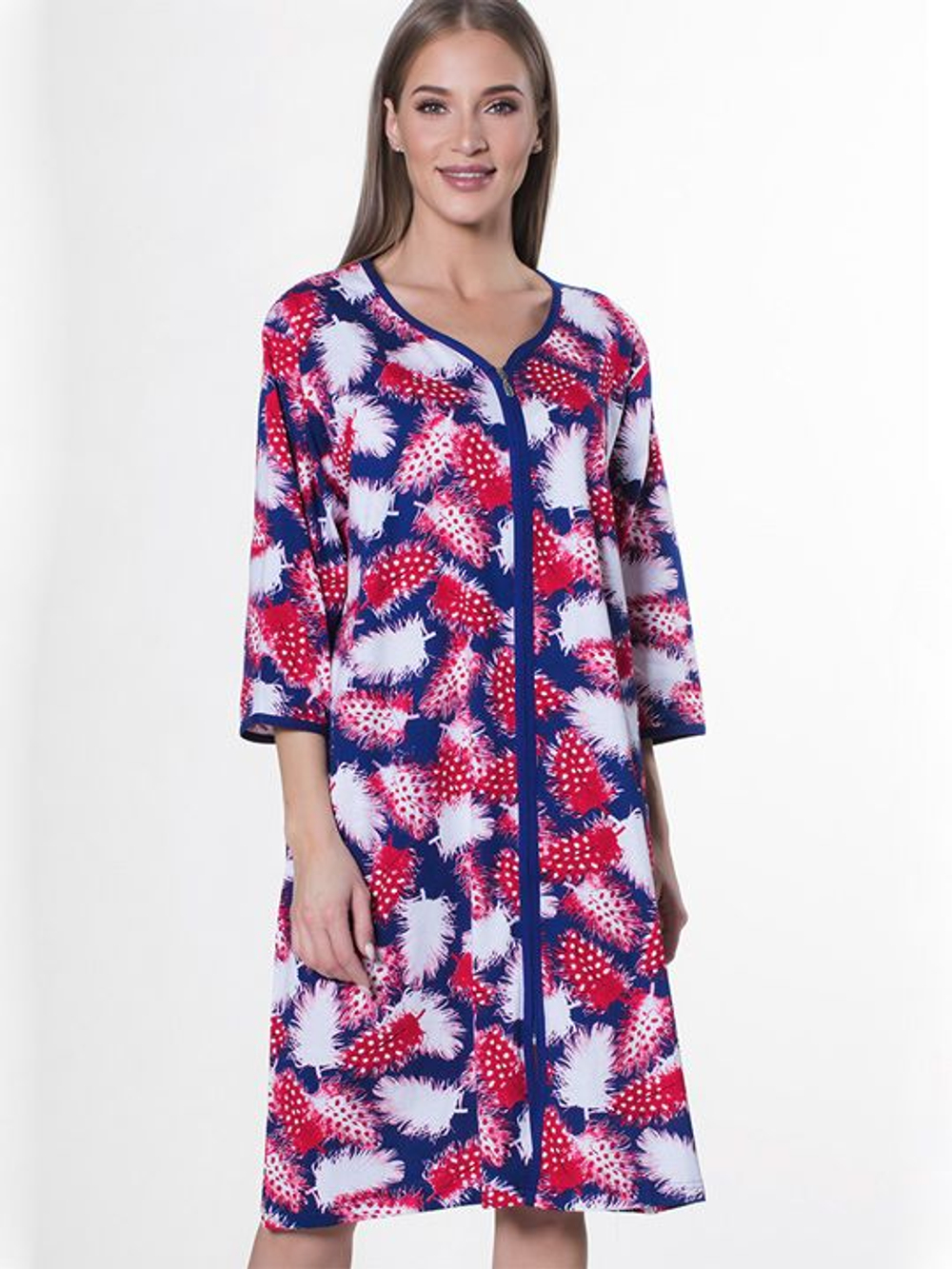 Оригинальный короткий халат на молнии (Размер: 4X) (Цвет: черный)