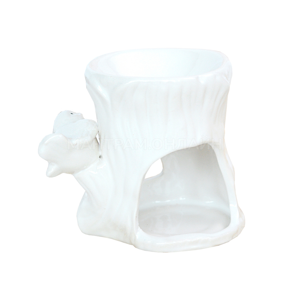 Аромалампа Птичка на пеньке цвет белый 10 см