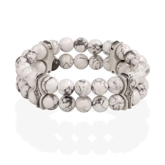 Браслет Всевидящее Око из Мельхиора Двойной с магнезитом 8 мм, вид 2