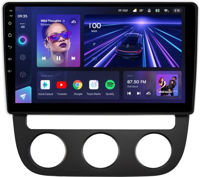 Магнитола для Volkswagen Jetta 5 2005-2010 (климат 1) - Teyes CC3L на Android 10, CarPlay, 4G SIM-слот