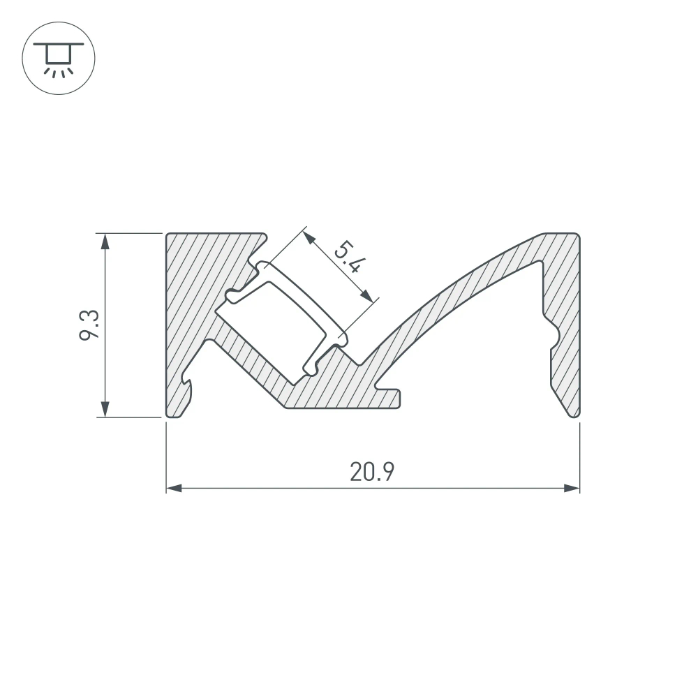 Профиль SL-BEVEL-W21-2000 ANOD (Arlight, Алюминий) 043687