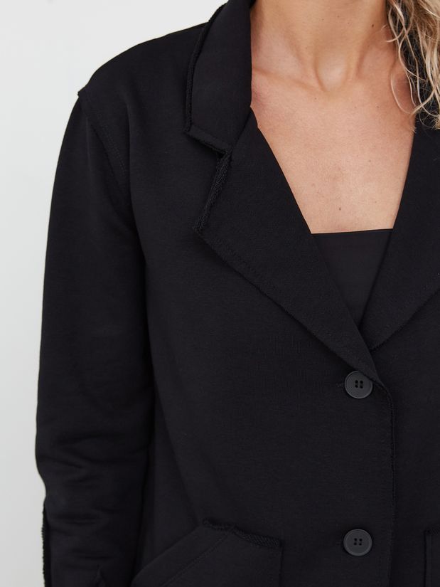 Жакет строчки трикотажный, черный