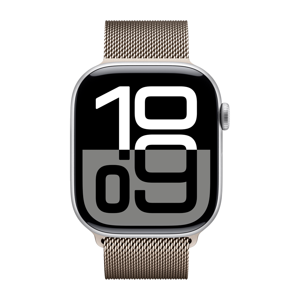Умные часы Apple Watch Series 10 GPS, 46mm, Silver Aluminium Case with Milanese Loop, Natural
