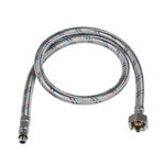 Подводка д/воды нерж. сталь 100см. (гайка-штуцер) латунь HS-023BFM100