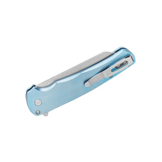 Складной нож Pro-Tech Malibu Titanuim Custom 5241-BLUE c клинком из стали CPM-20CV, рукоять титан