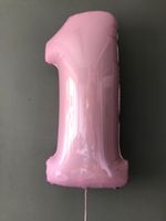 G Шар 40" / 102 см "Цифра 1" Розовый (БГ-60)