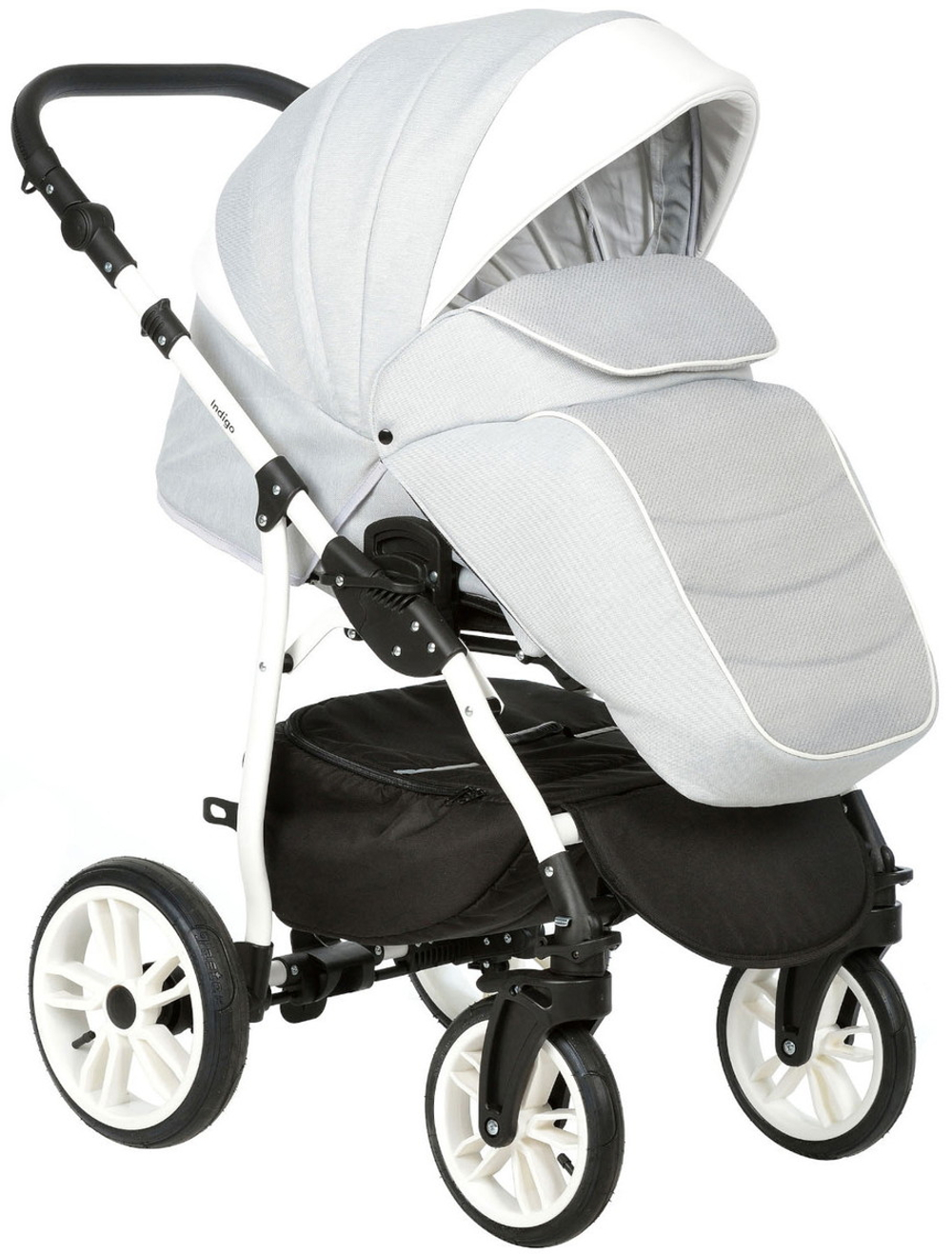 Детская коляска Indigo Indigo New 3 в 1 с автокреслом Avionaut Cosmo Beige In02 св.серый