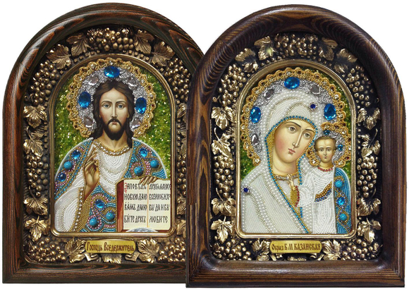 Икона Венчальная пара бисер