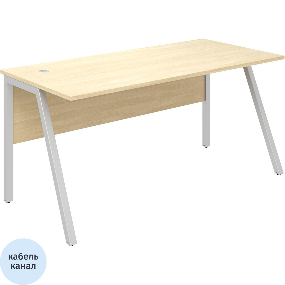 Стол письменный IN Рондо м/к S2349 1580х750х750 береза/серый