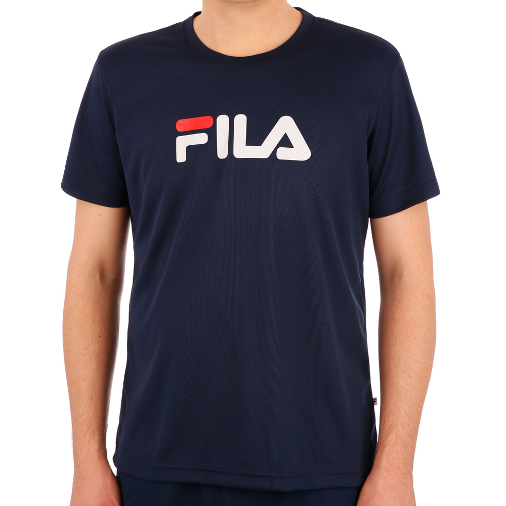 Мужское теннисное поло Fila Logo T-Shirt Men - Dark Blue, White