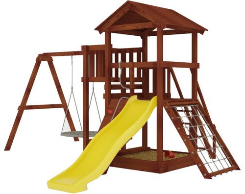 Детская площадка Мастер-2 с качелями ″Гнездо″ 1 метр Махагон