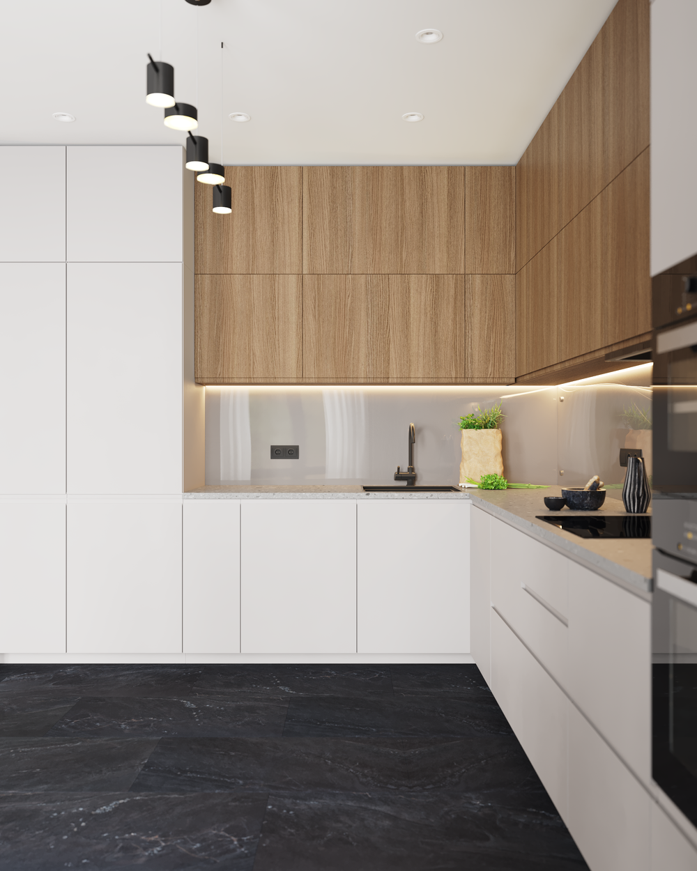 LVT-плитка VINILAM 91910 Неаполитанский Черный (4,513м2) клеевой