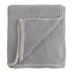 Плед из стираного хлопка серого цвета из коллекции essential, 130х180 см