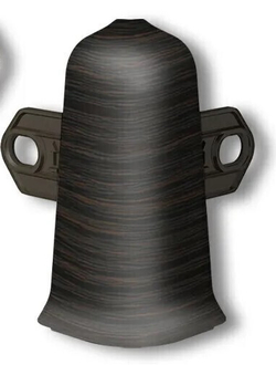 Угол наружный с крепежом для плинтуса 100мм "Деконика" 303 Венге темный