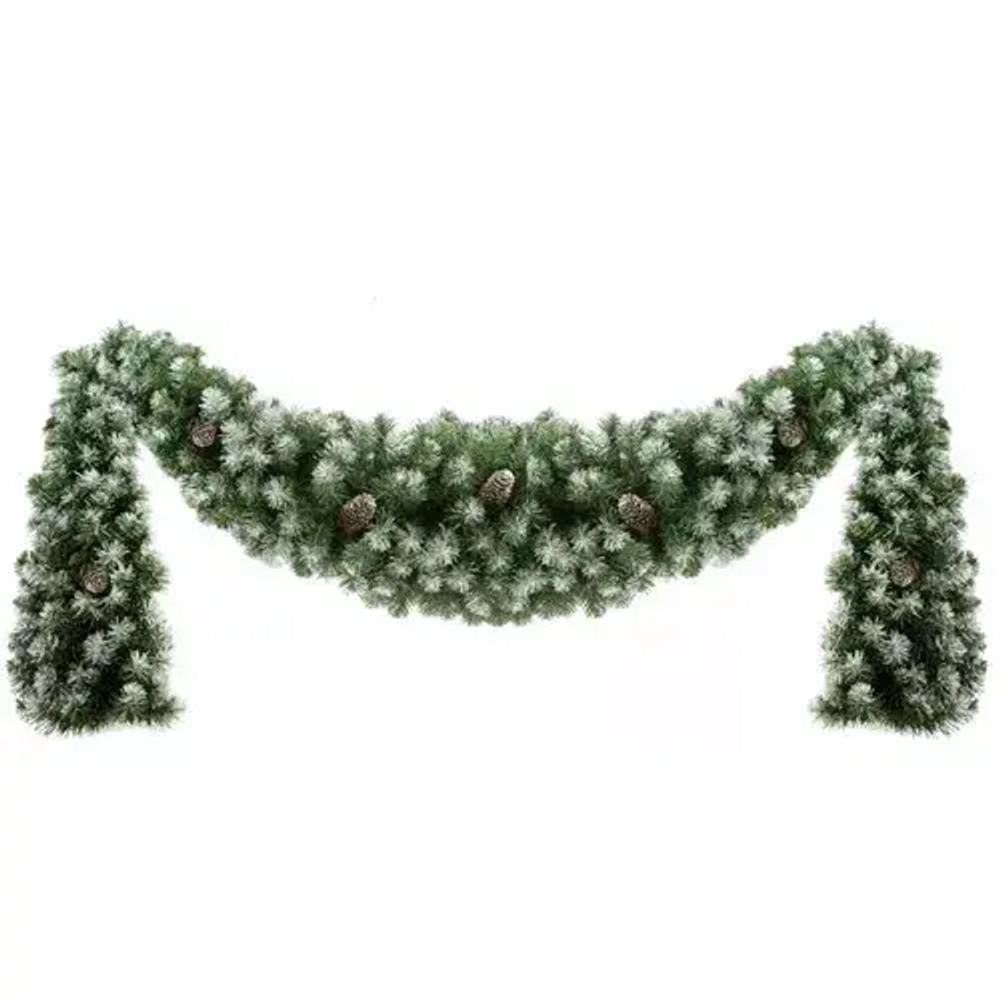 Сваг Генеральский с шишками заснеженный 270 см., ПВХ, ЕлкиТорг (52011)