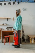 Куртка Soeurs с карманами из салфеток зеленая