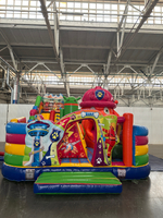 Надувной батут с горкой «Патруль»