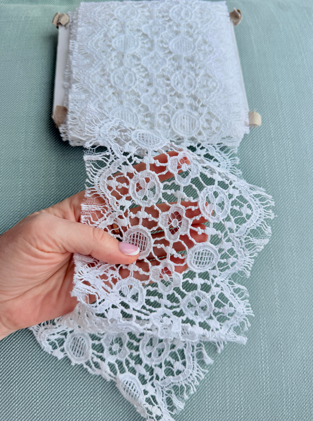 Кружево натуральное однотонное 100% хлопок ш-12см Италия