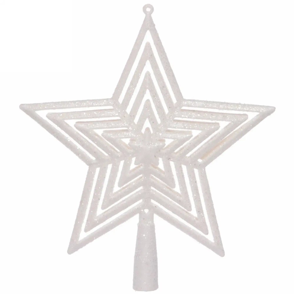 Звезда на ёлку «Полоса блеска» 21*24 см, Белый