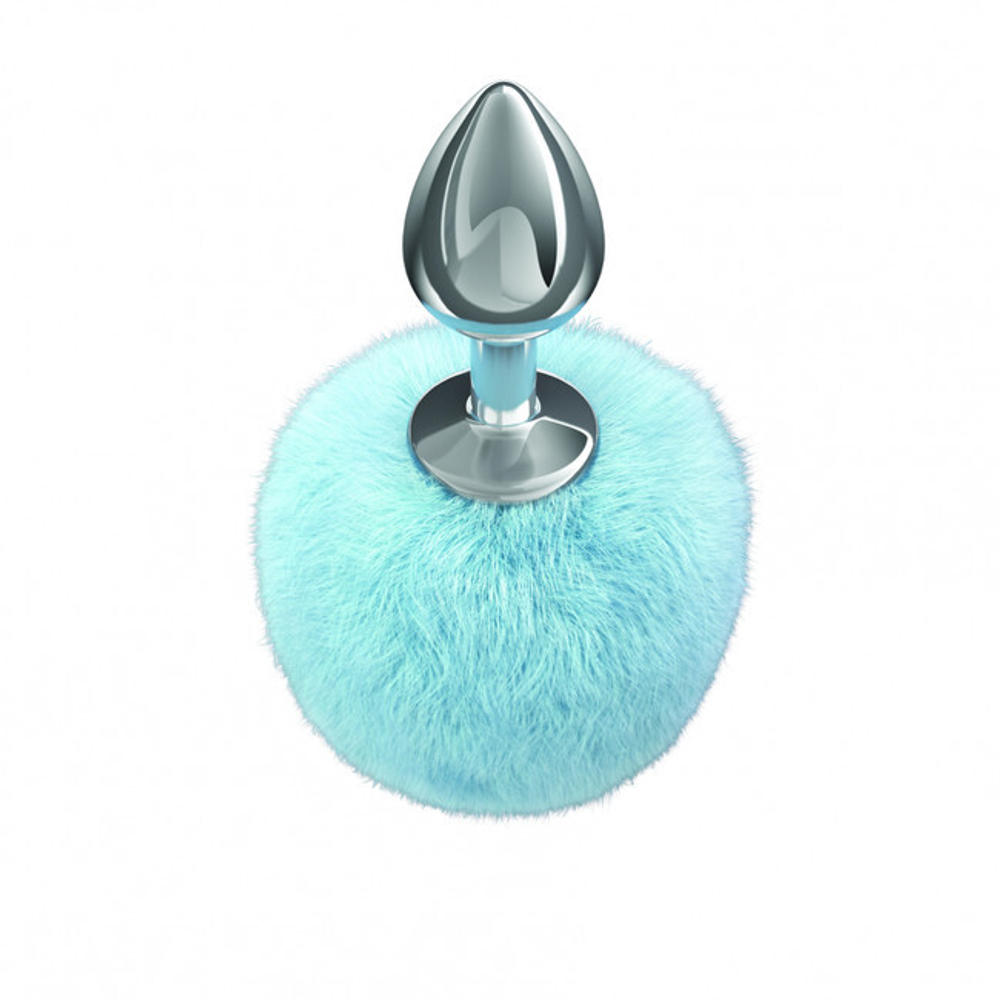 Анальная пробка с хвостом Diamond Twinkle Blue (Цвет: серебряный с синим)