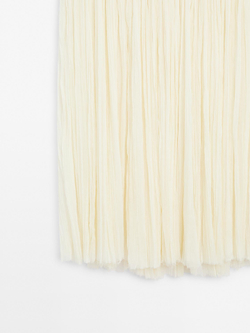 Massimo Dutti Длинная юбка-кушак из смеси шелка, натуральный