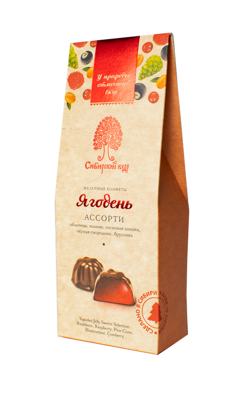 Ягодень ассорти / малина, облепиха, шишка, брусника, смородина / 85 г / ТМ Сибирский кедр