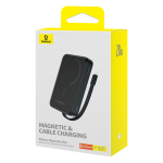 Внешний аккумулятор + Беспроводная зарядка Baseus Magnetic Mini iP Edition C+L+Qi 10000mAh 20W (MagSafe) - Cluster Black