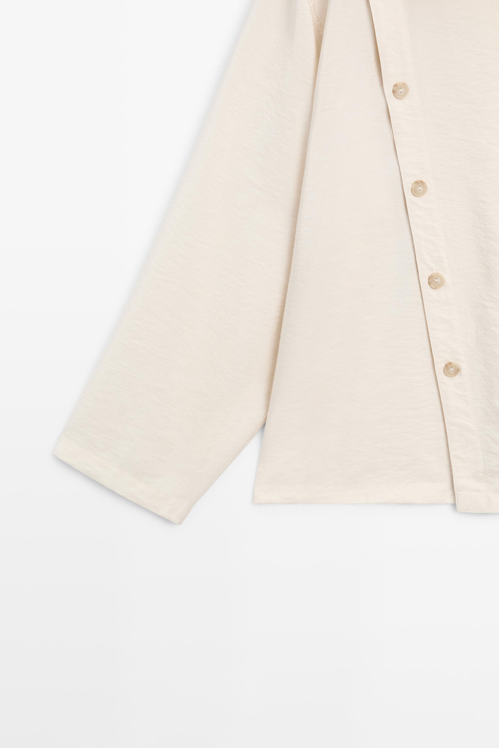 Massimo Dutti Струящаяся рубашка асимметричного кроя с пуговицами, бежевый