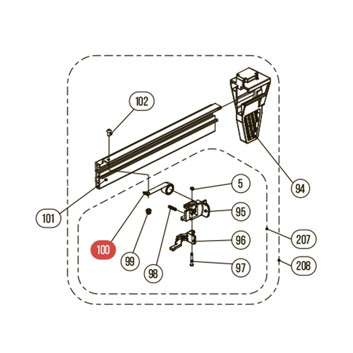 Запчасть №208 для Hybest GSR40A. Магазин в сборе