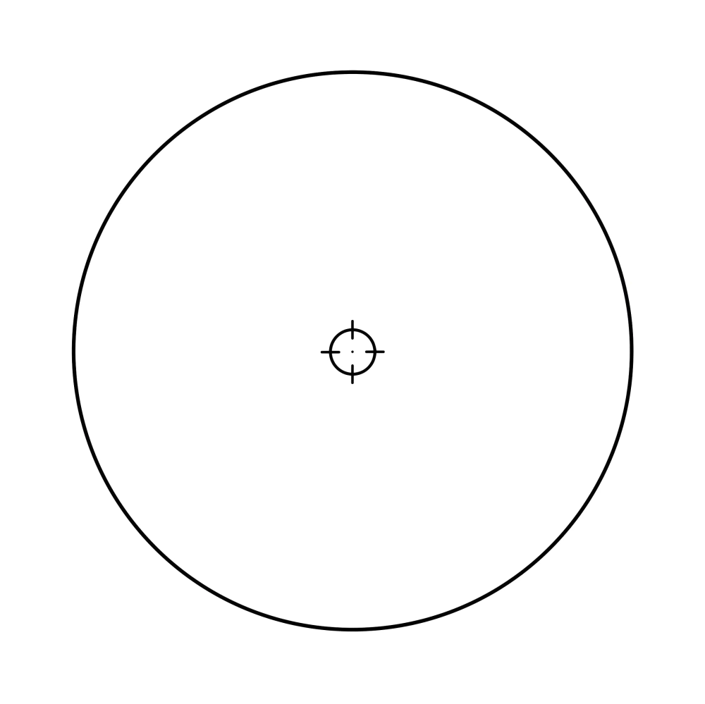 Прицел призматический Veber Wolf Alfa P1X25 mini вид через перекрестие