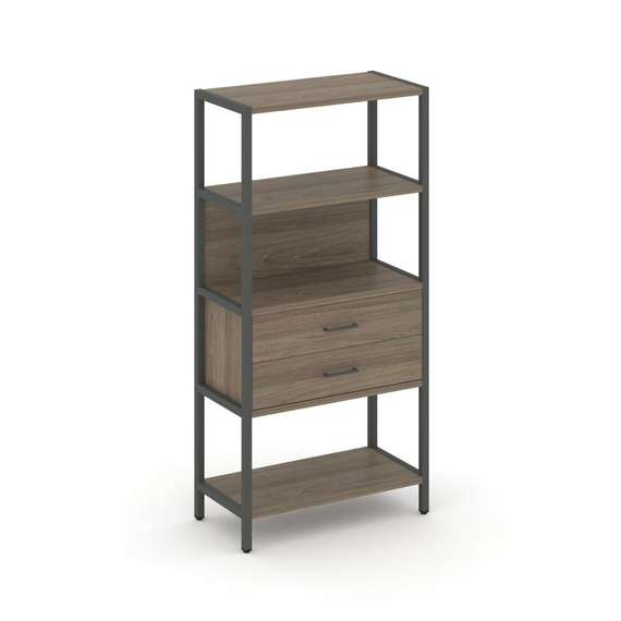 Shelf System Односекционный стеллаж четырехярусный с ящиками SN.STM-412 Вяз Благородный/Металл Антра